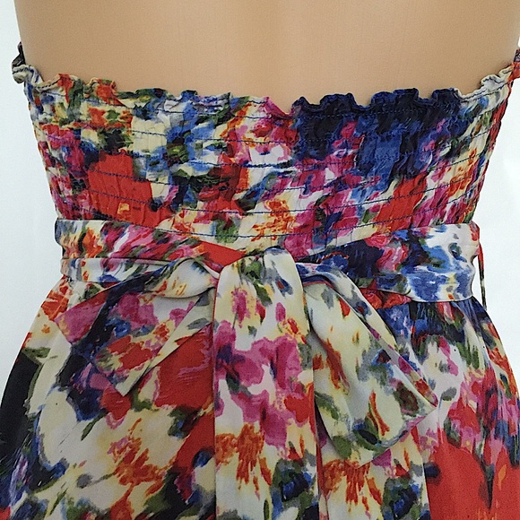 Anthropologie Postella Silk Halter Floral Dress - Picture 6 of 16